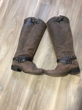 Call It Spring Ladies Light Brown Leather Tall Boots Size 8